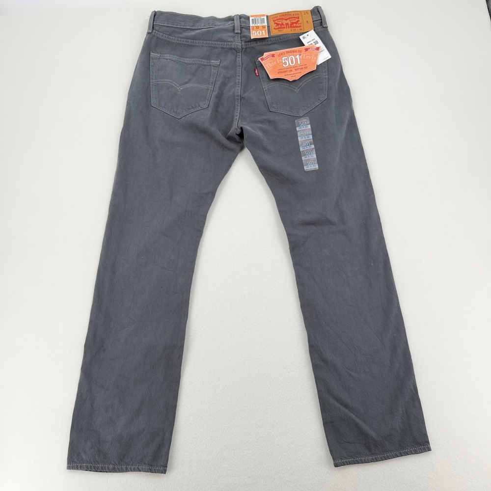 Levi's 501 Original Fit Jeans Mens 32x30 Grey Straight Button Fly NWT
